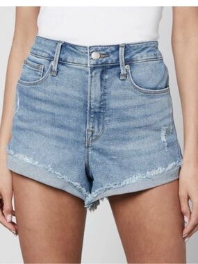 Good American Women’s Blue Good Curve-Stretch Denim shorts